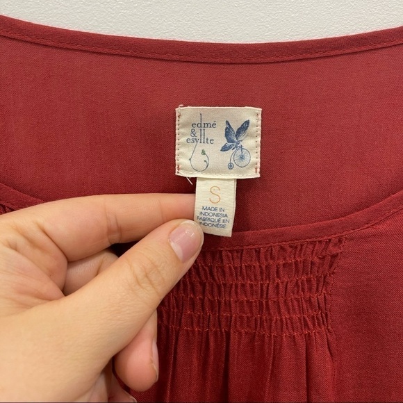 Anthropologie Edme & Esyllte Button Cuff Bell Sleeve Blouse S - Picture 4 of 7